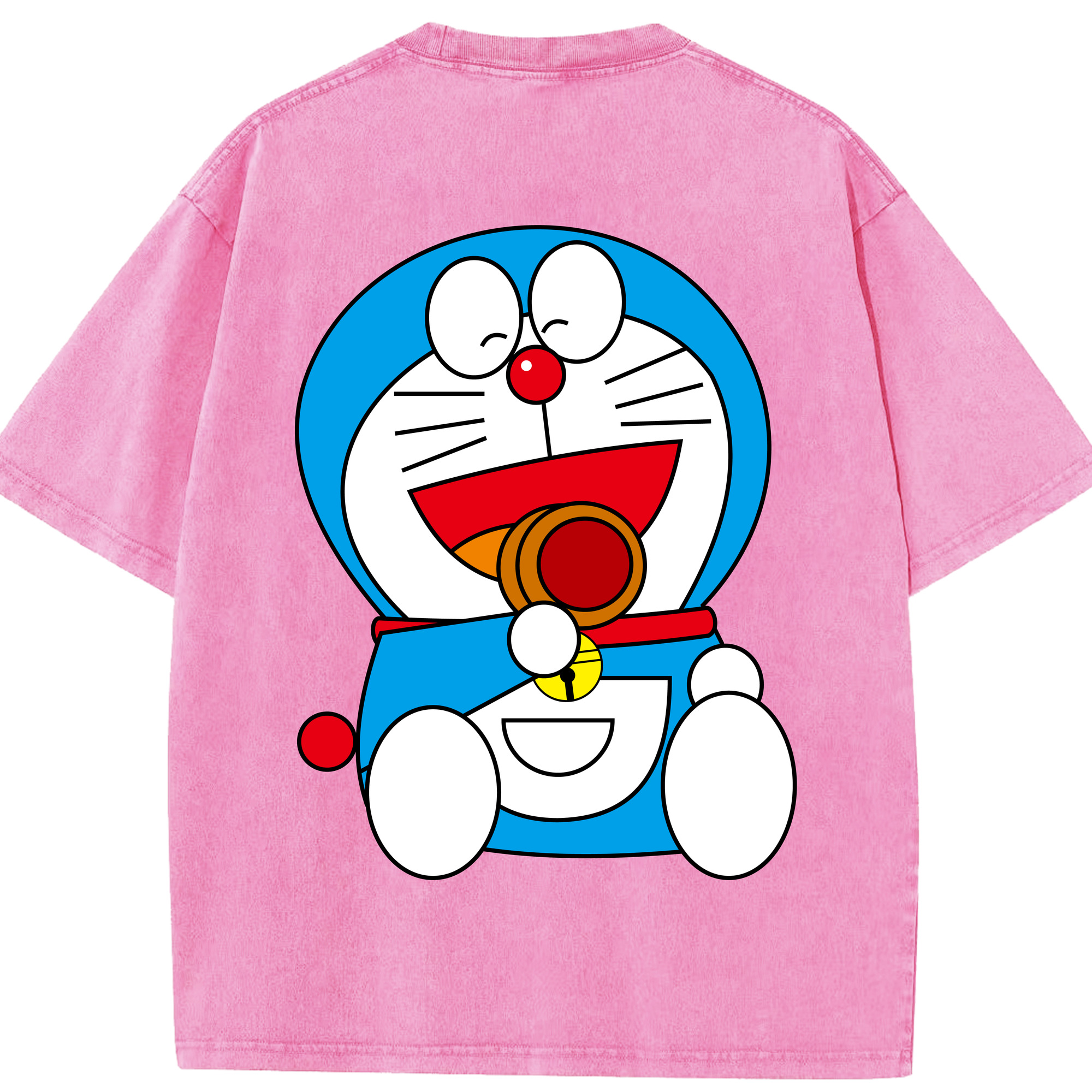 （画像用） ドラえもん Doraemon 綿100% ヴィンテージ風 半袖Tシャツ（背面プリント）